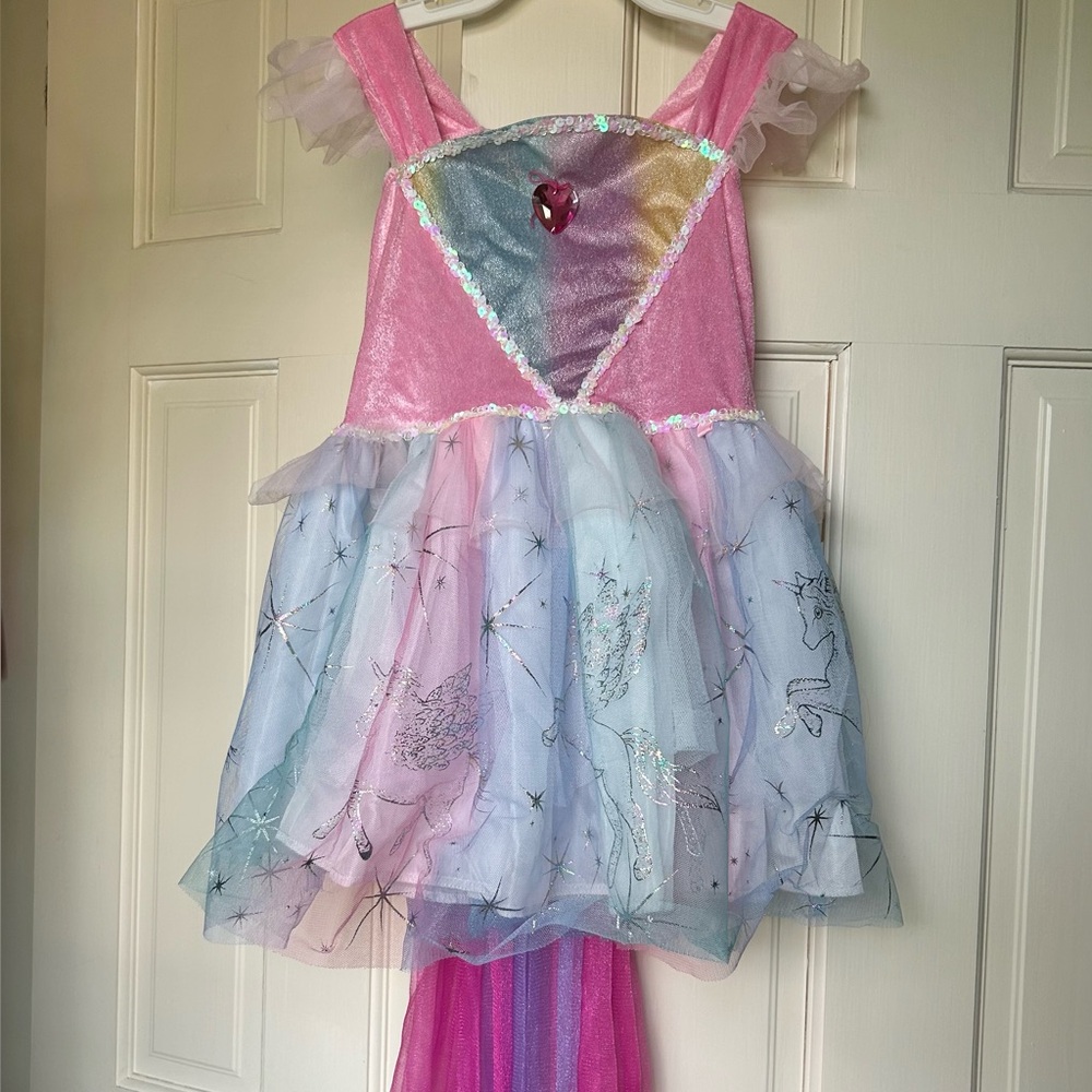 Pink and Blue Kids Unicorn Dress
